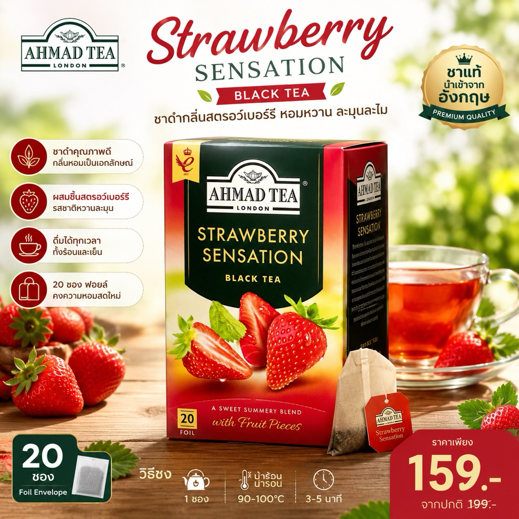 ชา Ahmad Tea London 20 ซอง หอมสดชื่นทุกแก้ว