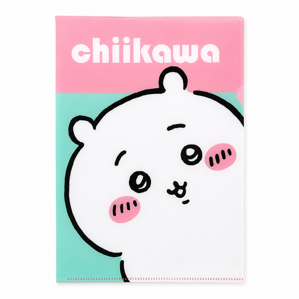 แฟ้มใส A5 Chiikawa ของแท้ ลาย Chiikawa สีชมพู–มิ้นต์