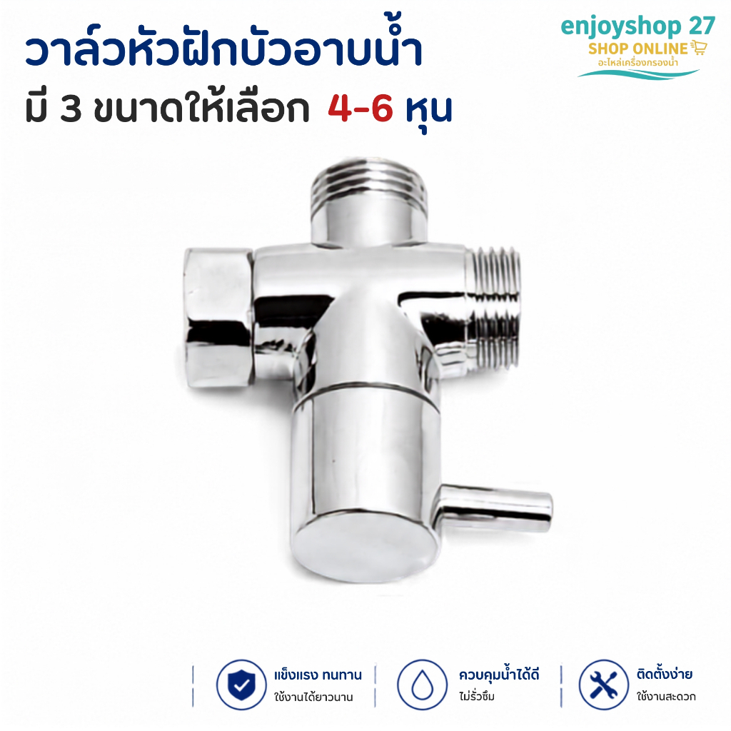 วาล์วหัวฝักบัวอาบน้ำ มินิบอลวาล์ว 3 ทาง วาล์วสแตนเลส อุปกรณ์เสริม สําหรับห้องน้ำ