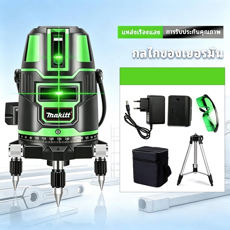 COBER 5/3/2 Lines เครื่องวัดระดับเลเซอร์ 3D เครื่องวัดระดับเลเซอร์สีเขียวสำหรับการวัดรอบทิศทาง 360 องศา เครื่องวัดระดับ