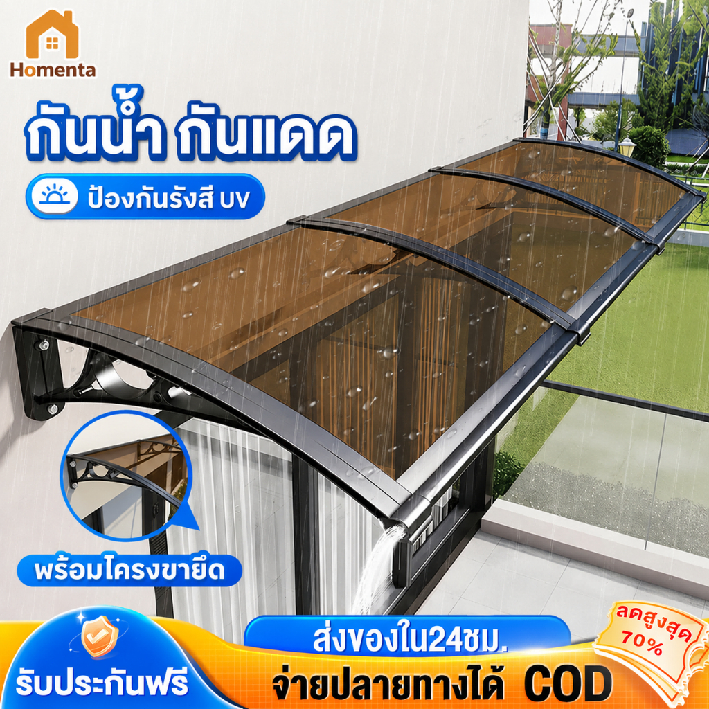 （🔥สินค้าขายดี）กันสาด กันสาดบังแดดฝน 80*120/80*200  วัสดุพีว