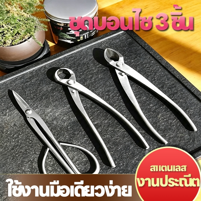 อุปกรณ์ตัดแต่งบอนไซ คีมปากนกแก้ว คีมท้องเรือ กรรไกรตัดแต่งกิ่งบอนไซ 21cm เครื่องมือทำสวนเหล็กคาร์บอน คมกริบ แข็งแรง