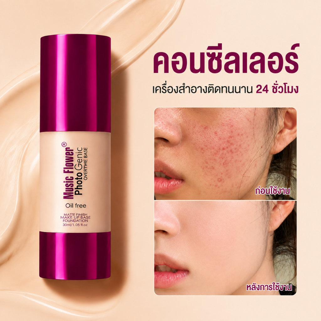 [ฮาโลวีน] Photo Genic รองพื้น คอนซีลเลอร์ แป้งฝุ่นเนื้อละเอียด ติดทนนาน กันน้ำและกันเหงื่อ 30ml