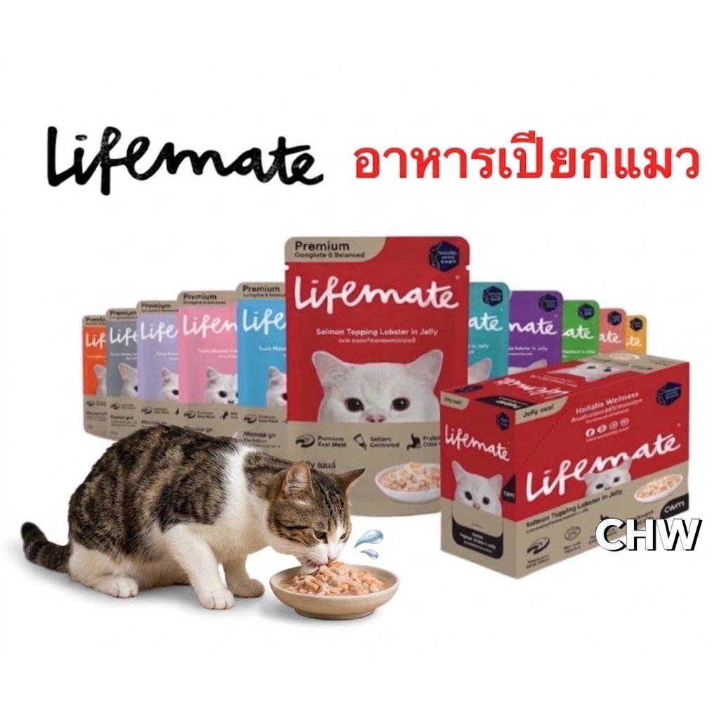 (แบ่งขาย 1 ซอง) Lifemate อาหารเปียกแมว Pouch แบบซอง 60g ครบทุกรสชาติ