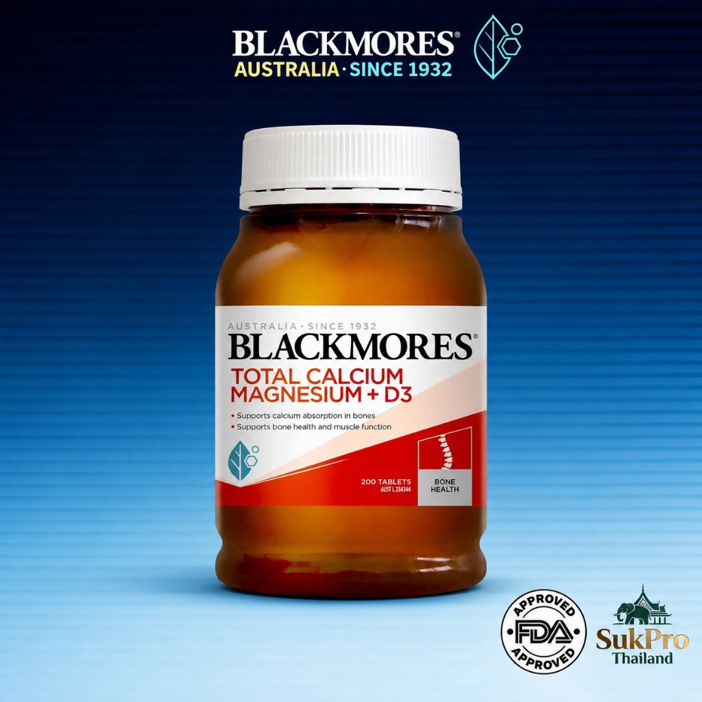 Blackmores Total Calcium Magnesium + D3 200 เม็ด แคลเซียม แมกนีเซียม วิตามินดี3 บำรุงกระดูก ข้อต่อ กล้ามเนื้อ ช่วยดูดซึม