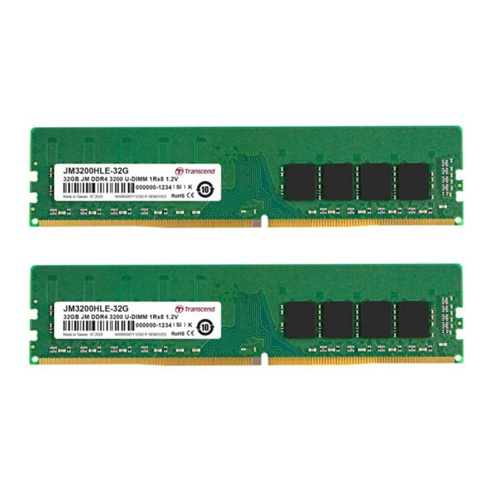 แรม RAM DDR4/3200 64GB TRANSCEND (32GBx2) 64GB BUS3200 ประกัน LT