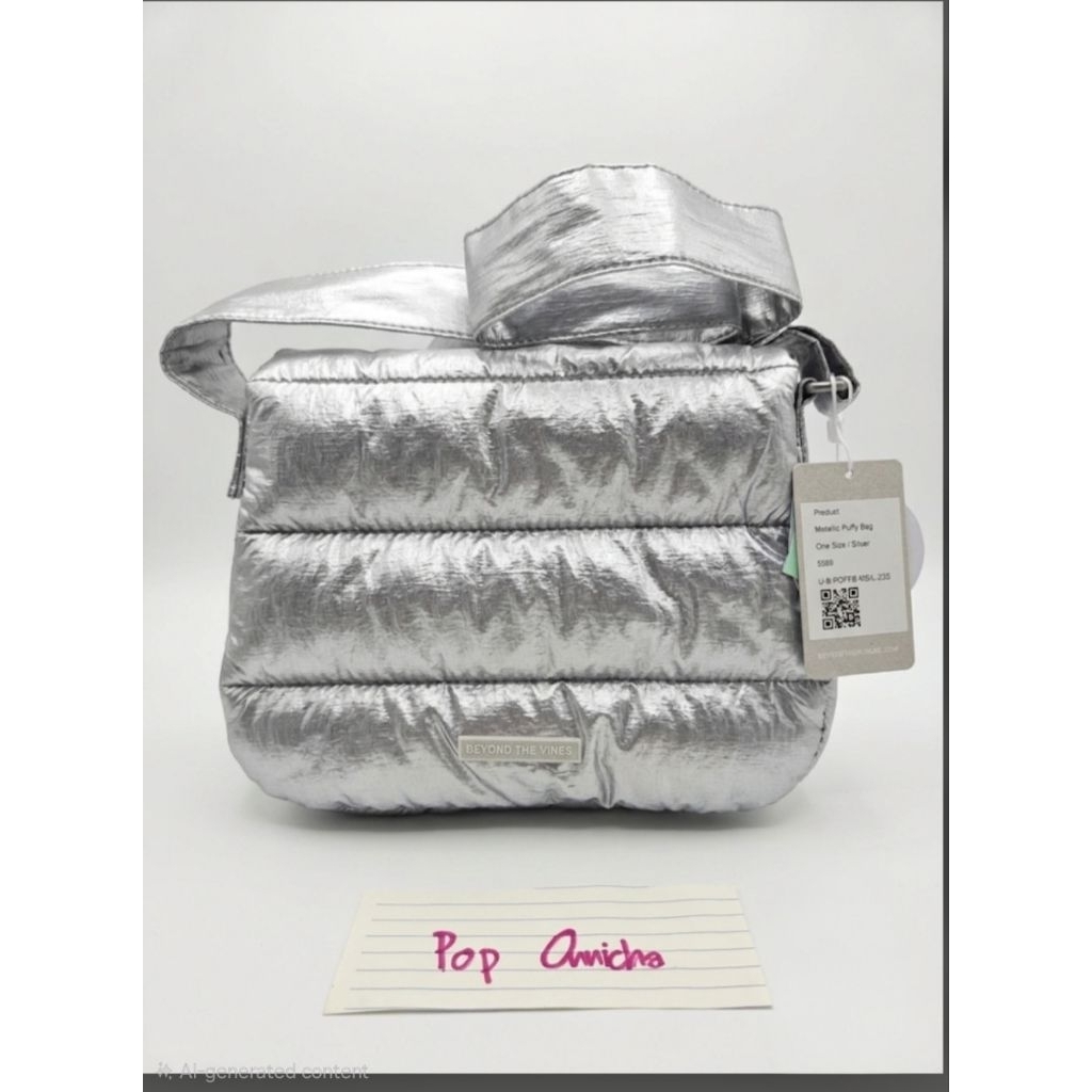 Beyond The Vines Metallic Poofy Bag