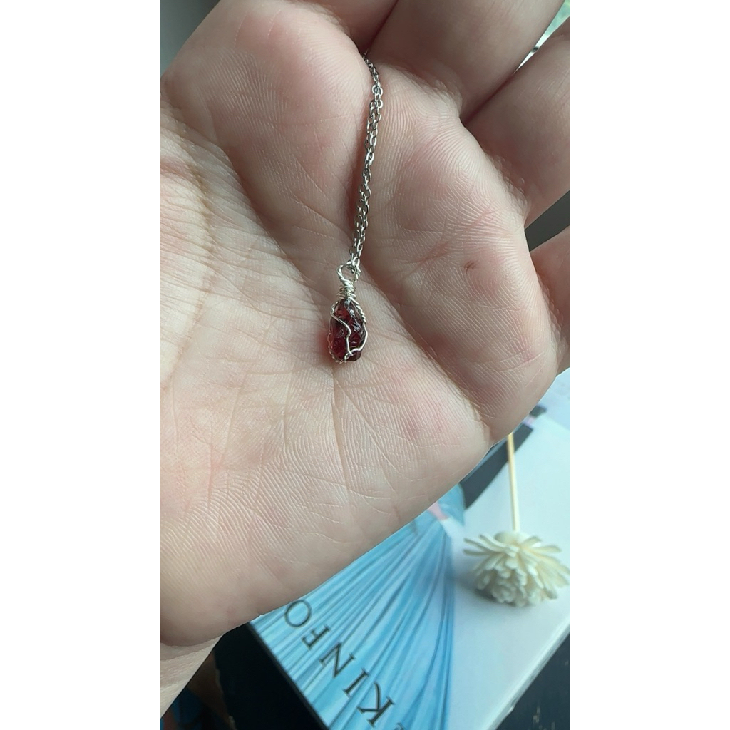 Raspberry Garnet - Freestyle - Raw - Stone Pendant
