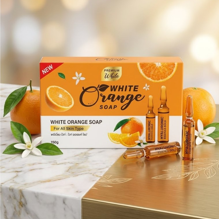 สบู่ AL white orange shop กล่องส้ม ขนาด 150 กรัม