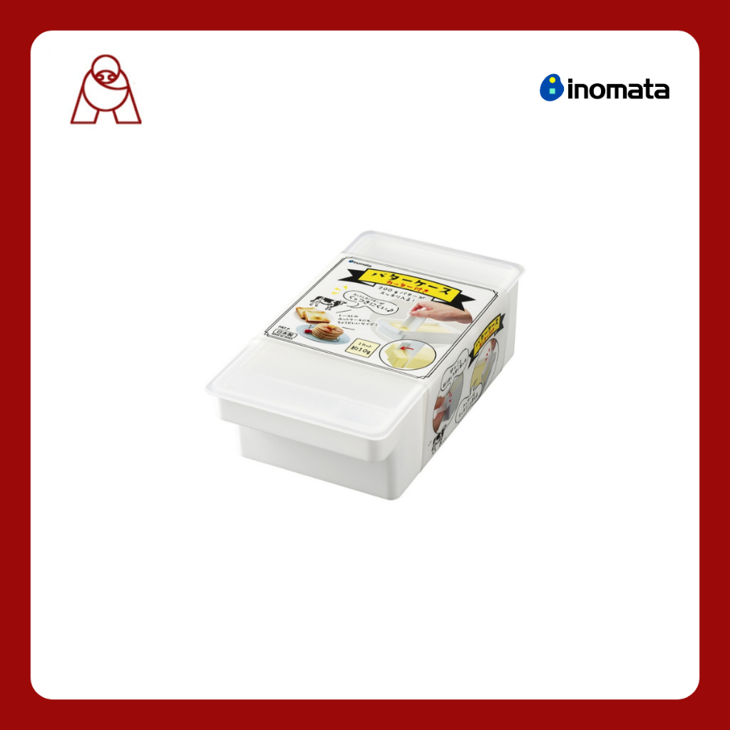 inomata กล่องเก็บเนยพร้อมที่ตัดพิเศษที่ตัดเนยได้โดยไม่ทำให้มือเปื้อน