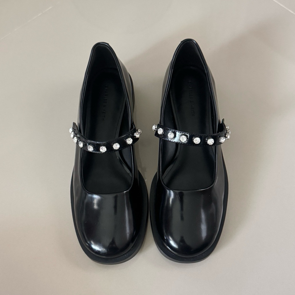CHARLES & KEITH สี Black Box รองเท้าแมรี่เจนมือสองของแท้ไม่มีกล่อง sz.38