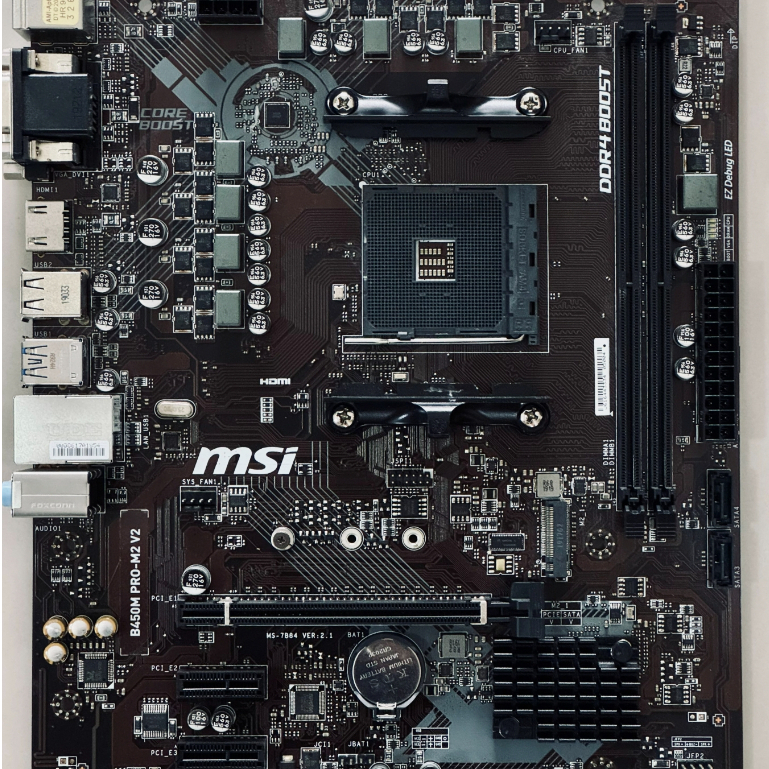 มือสอง - เมนบอร์ด MSI B450M PRO-M2 V2 (AM4) ครบกล่อง สภาพดี คุ้มค่า พร้อมใช้งาน