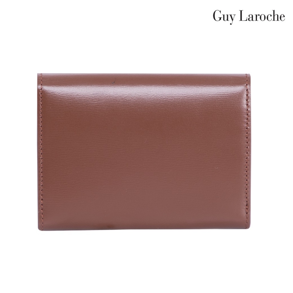 Guy Laroche محفظة نسائية قصيرة قابلة للطي — بني — صورة 4