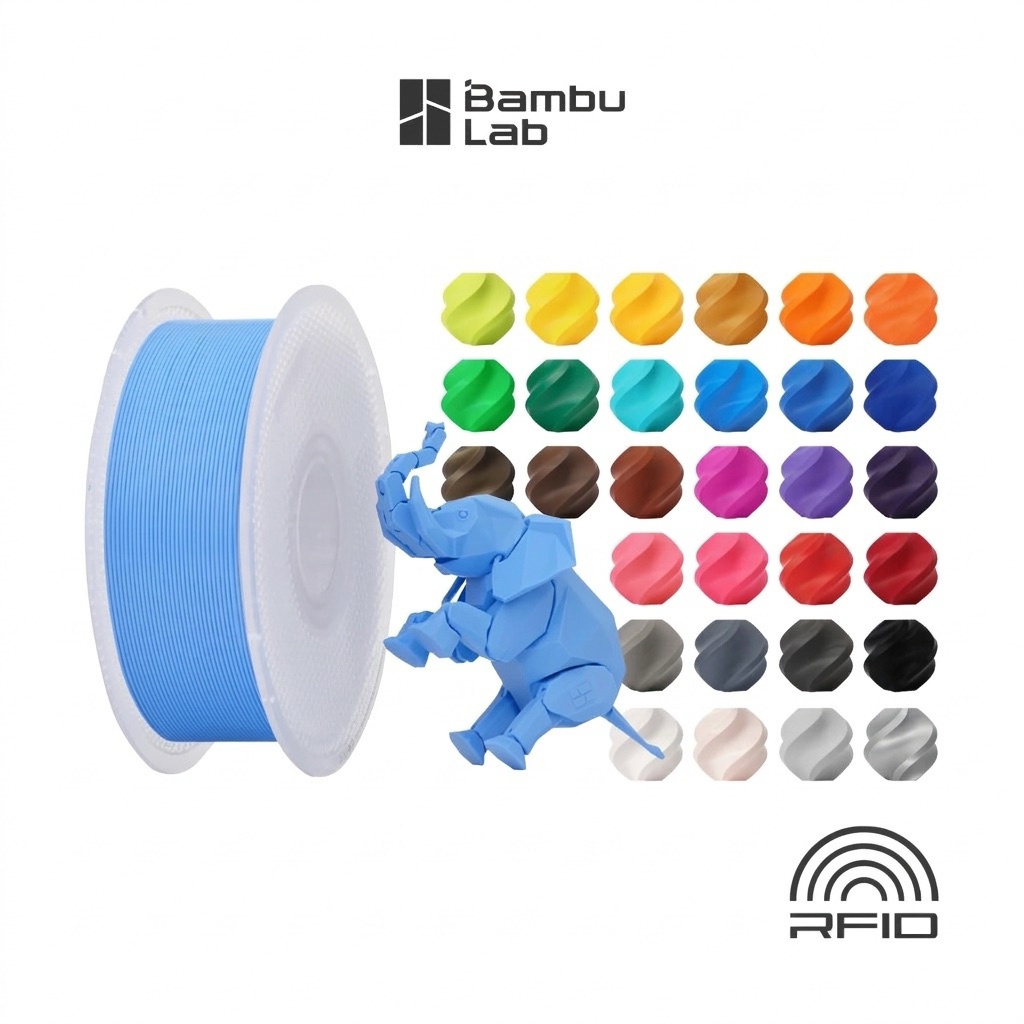 เส้นพลาสติก3D Filament Bambu PLA Basic ของแท้ 100% พร้อม NFC ระบุสี และประเภทพลาสติก