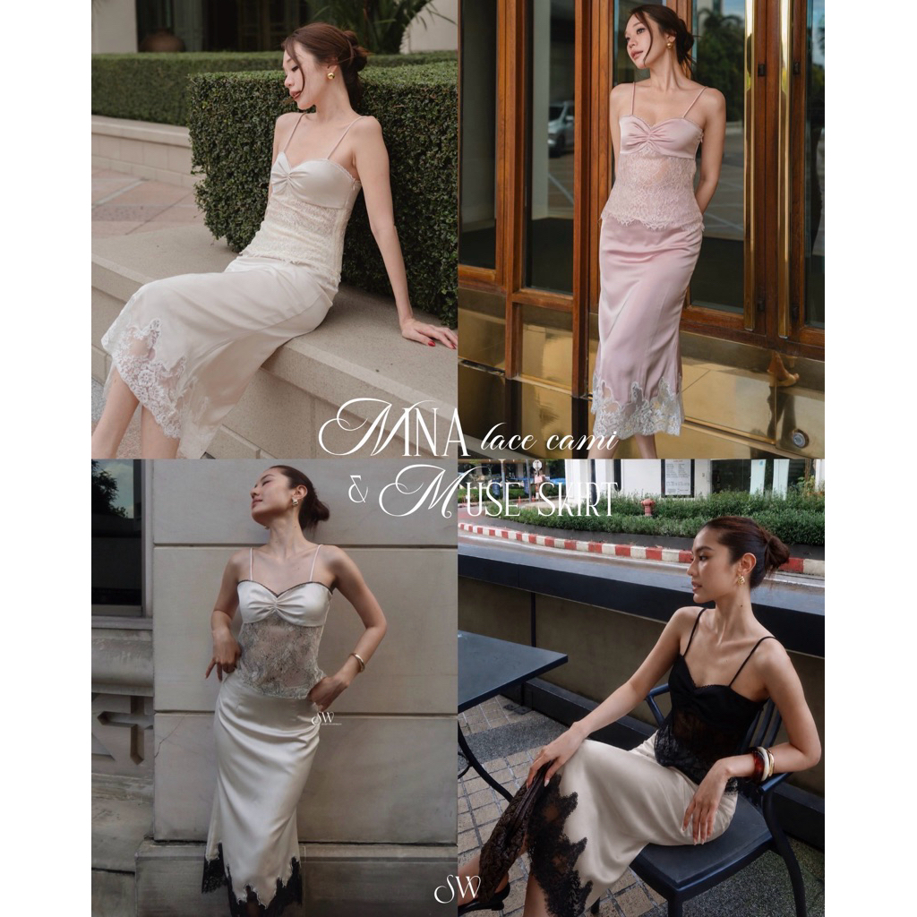 Nina top + Muse skirt สายเดี่ยวและกระโปรง เสื้อเเละกระโปรงกดเเยกนะคะ