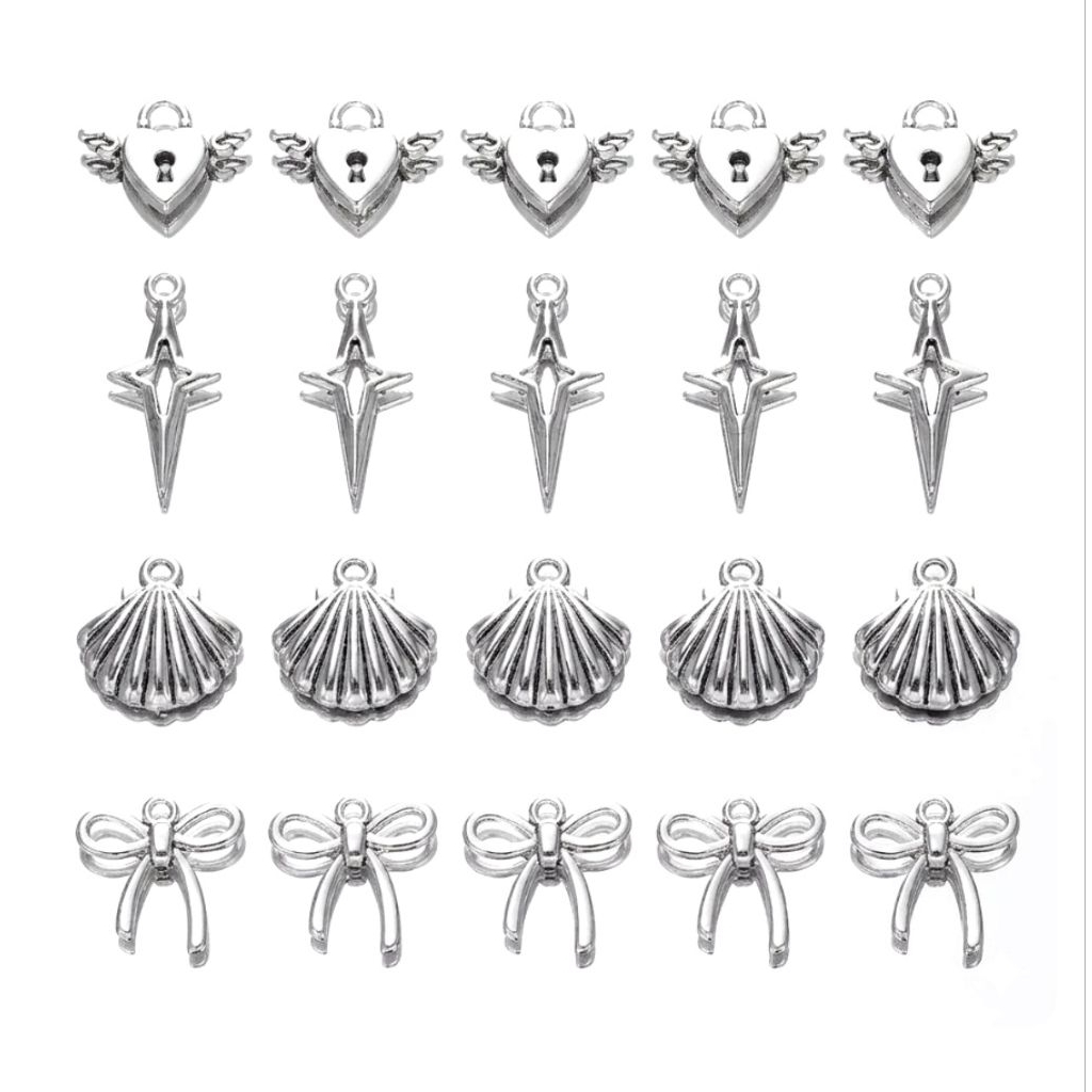 จี้ดาว/เปลือกหอย/โบว์/หัวใจ10ชิ้น อุปกรณ์เครื่องประดับDIY จี้กระเป๋ามือถือ งานแฮนด์เมด เครื่องประดับ DIY พร้อมส่งจากไทย
