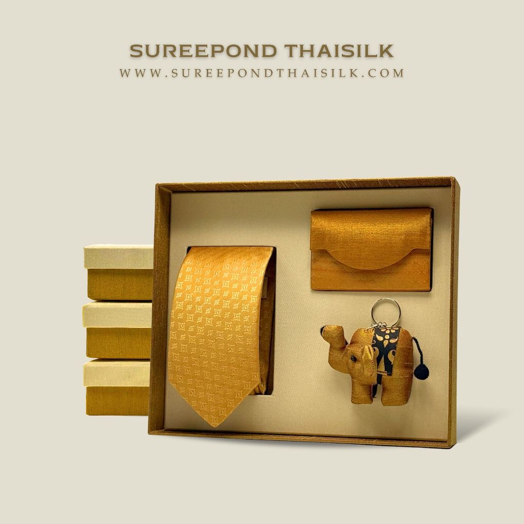 ❖ กล่องชุดของขวัญผ้าไหม ❖ [ SET เนคไท ] Gift Set Premium