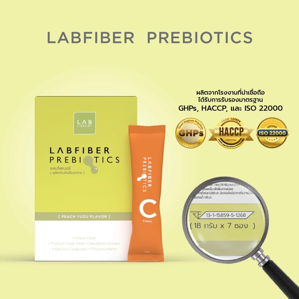LAB FIBER PREBIOTICS แลบไฟเบอร์ พรีไบโอติก ผัก 5 สี มีไฟโตนิวเทรียนส์ thumbnail 7