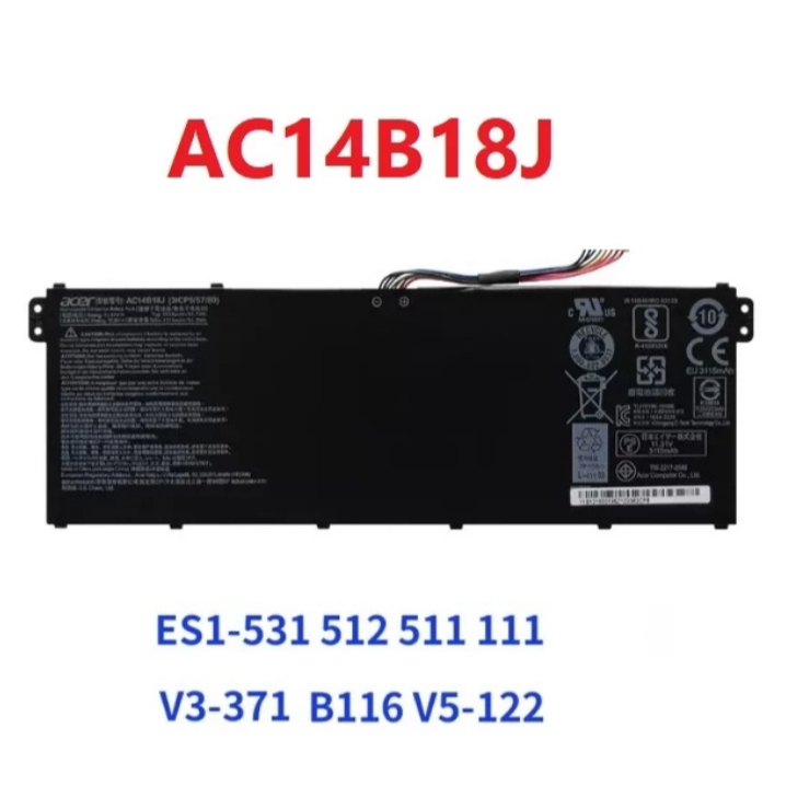 แบตเตอรี่แล็ปท็อปใหม่ AC14B18J สำหรับ Acer MS2394 EX2519 N15W4 AC14B18J แบตเตอรี่แล็ปท็อป