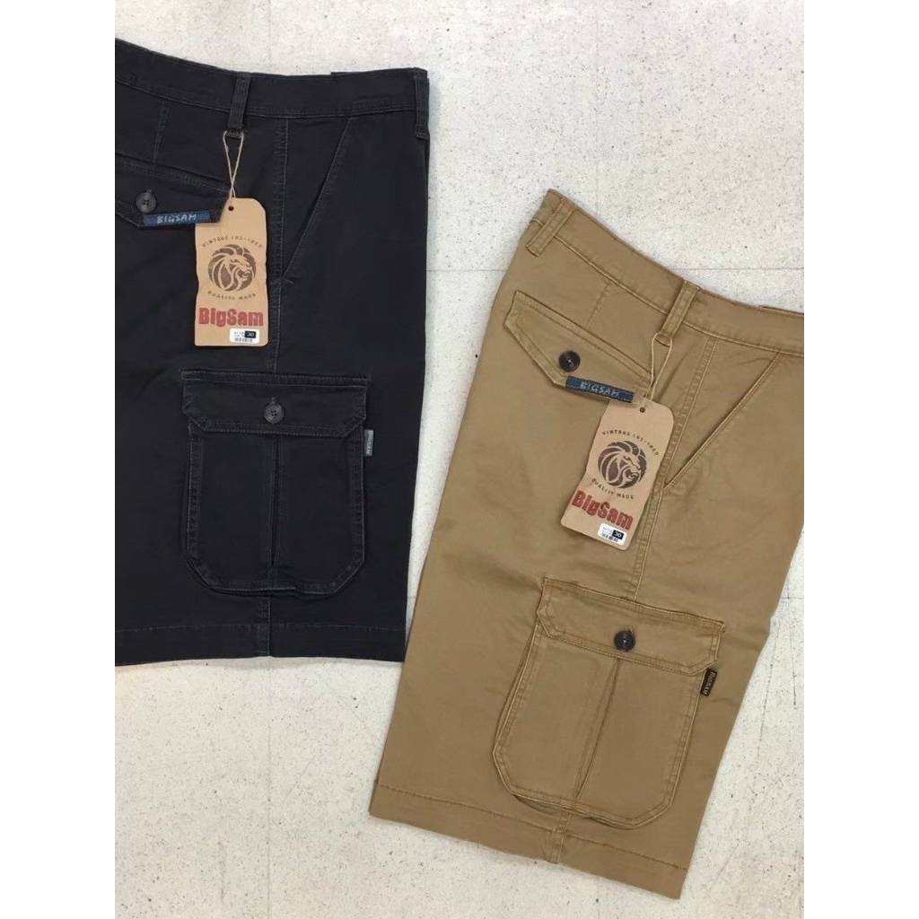 BIGSAMกางเกงขาสั้นคาร์โก้ผู้ชาย (Cargo Shorts) 4768