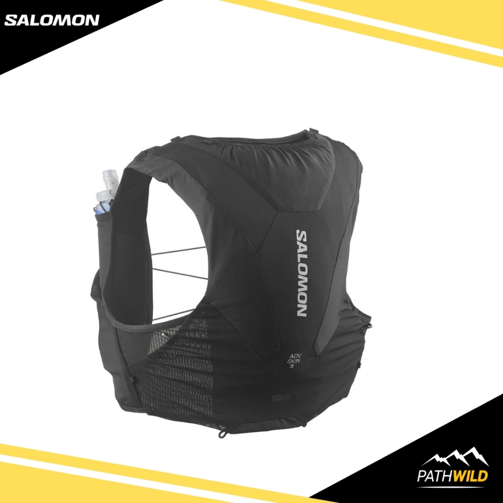 SALOMON ADV SKIN 5 SET เป้น้ำวิ่งเทรลระดับท็อป ออกแบบมาสำหรับการวิ่งระยะสั้นถึงระยะกลาง กระชับแนบเนื้อสัมภาระไม่กระเด้ง