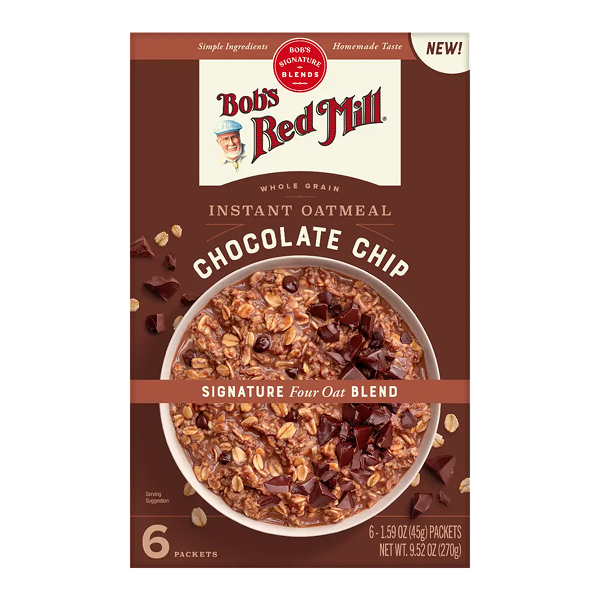 Bob's Red Mill Chocolate Chip Instant Oatmeal Packets | ข้าวโอ๊ตสำเร็จรูปรสช็อกโกแลตชิพ แบบซอง
