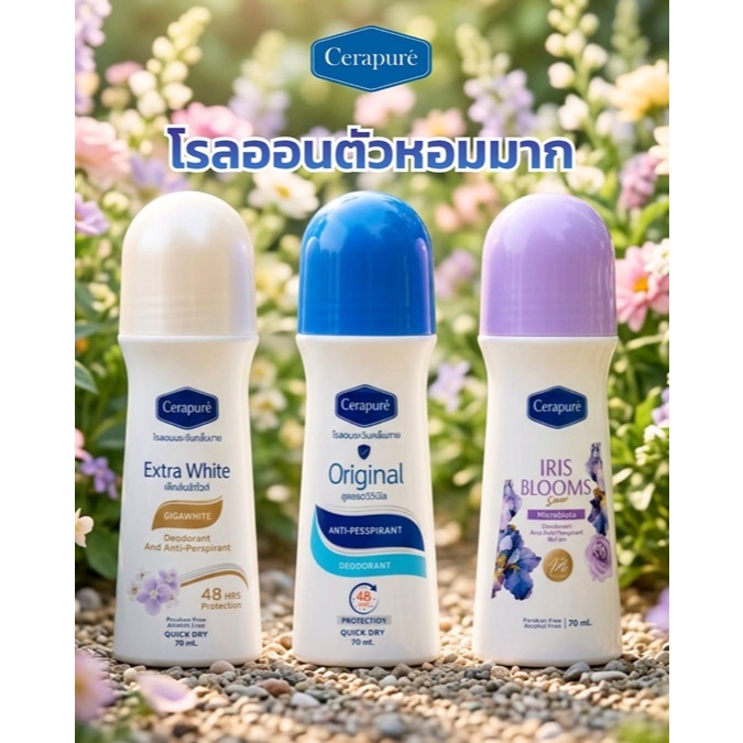 พร้อมส่งฟรี!! Cerapure Roll-On โรลออนเซราเพียวเร่ + สบู่เซราเพียวเร่ Cerapure Soap Bar