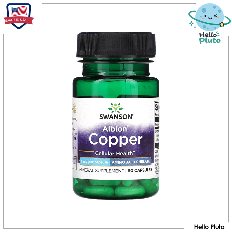 Swanson, Albion Copper, 2 mg, 60 Capsules,คอปเปอร์
