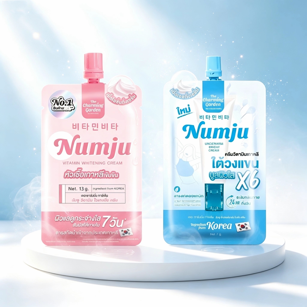 (1ซอง) Numju นัมจู อันเดอร์อาร์ม ไบร์ท ครีมทารักแร้ 7g และ วิตามิน ไวเทนนิ่ง 13g โลชั่น 2 สูตรให้เลือก