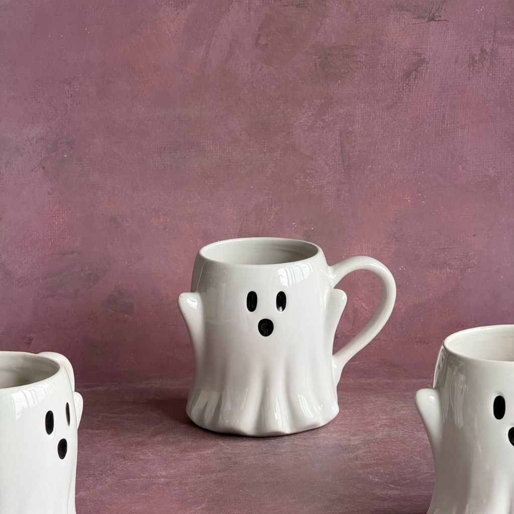 แก้วเซรามิค แก้วรูปผี แก้วผีน้อย ความจุ 550 ml Ghost Mug Ceramic แก้วฮาโลวีน เข้าไมโครเวฟได้ - AT1CERAMIC
