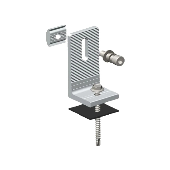 ขายึดรางโซลาร์เซลล์ L Feet H80 mm สำหรับหลังคาเมทัลชีท Al6005-T5 SUS304