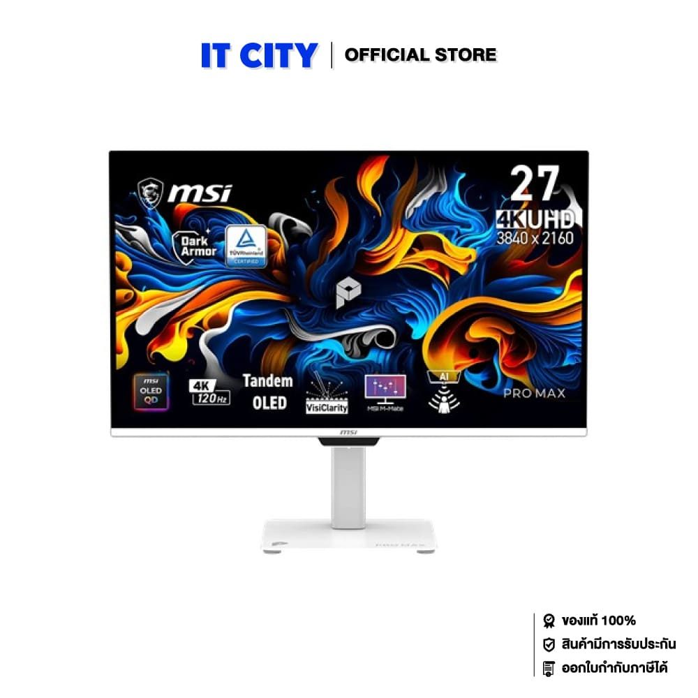MSI Monitor PRO MAX 271UPXW12G - 26.5"/4K/QD-OLED/120Hz/0.03ms/NVIDIA G-SYNC Compatible AMD FreeSync