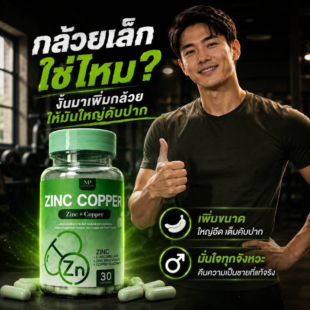 [1แถม1] ZINC COPPER : ซิ่งค์ พลัส คอปเปอร์ บำรุงสุขภาพ ลดความอ่อนเพลีย ฟื้นตัวไว