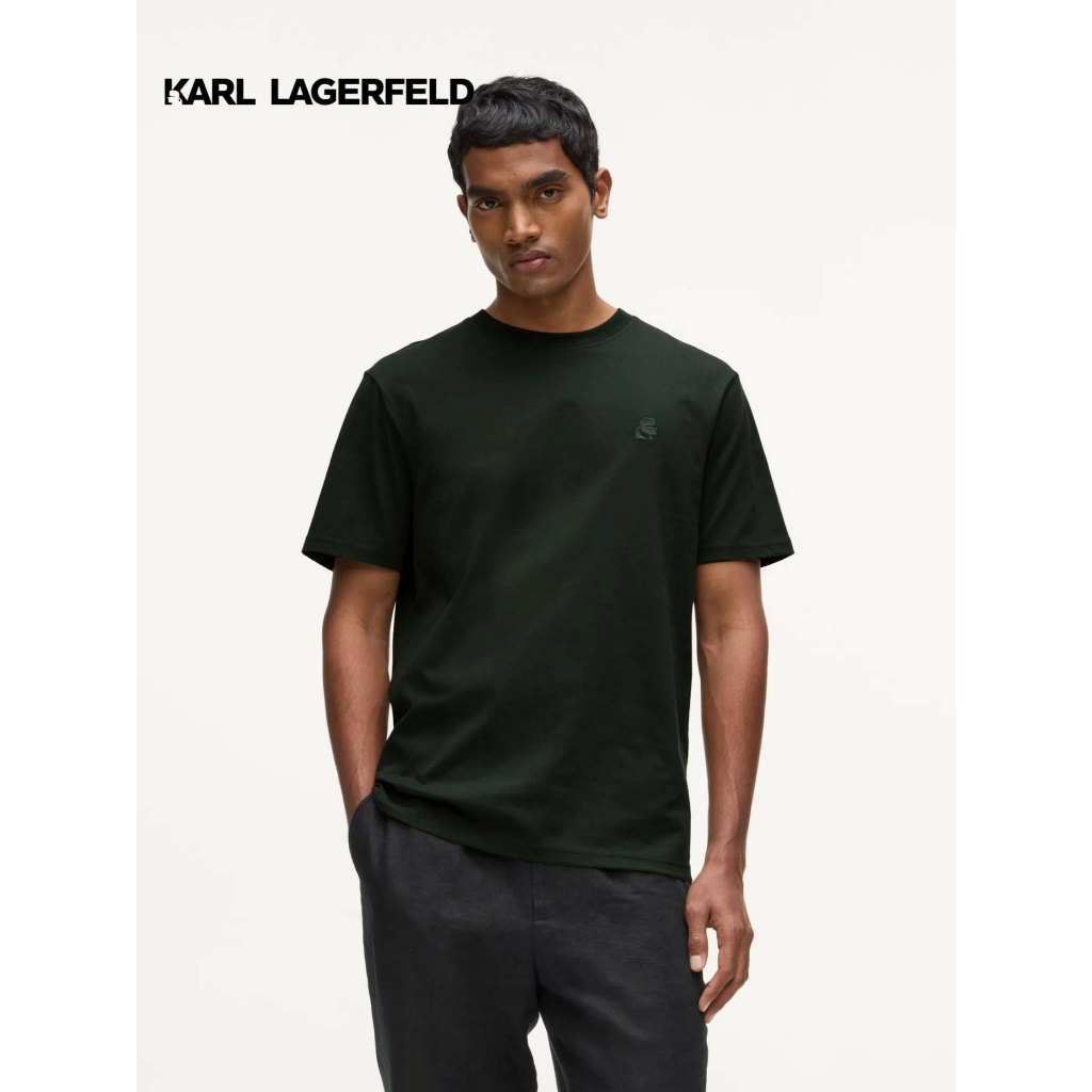 KARL LAGERFELD -  KAMEO LOGO T-SHIRT DEEP FOREST A1M17016