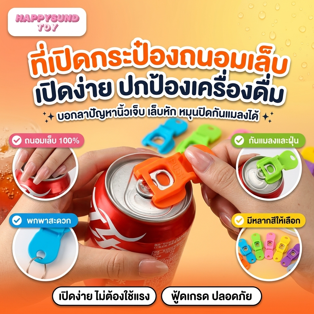 Magic Can Opener พลาสติกเปิดกระป๋อง ใช้ง่าย ไม่ลื่น ที่เปิดกระป๋อง ลื่นไหลไม่ติดขัด ใช้ง่ายทนทาน ปลอดภัยไม่บาดมือ