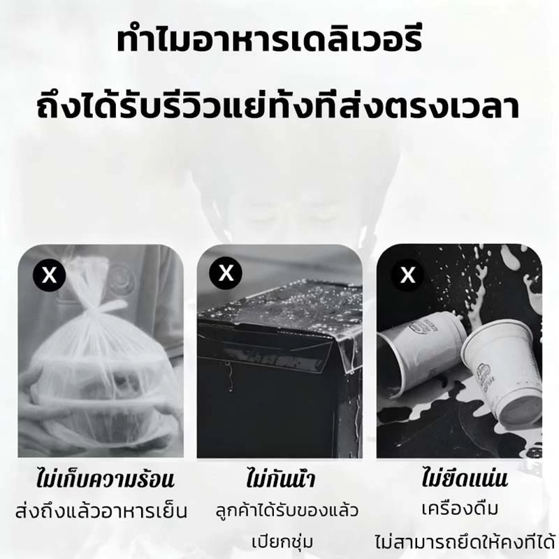 ถุงส่งอาหารรถจักรยานยนต์ 22L 45L 62L ดำ อาหารรถจักรยานยนต์ เก็บร้อนเย็น กันน้ำแบบหนา กล่องอาหารพกพา รูปที่ 9