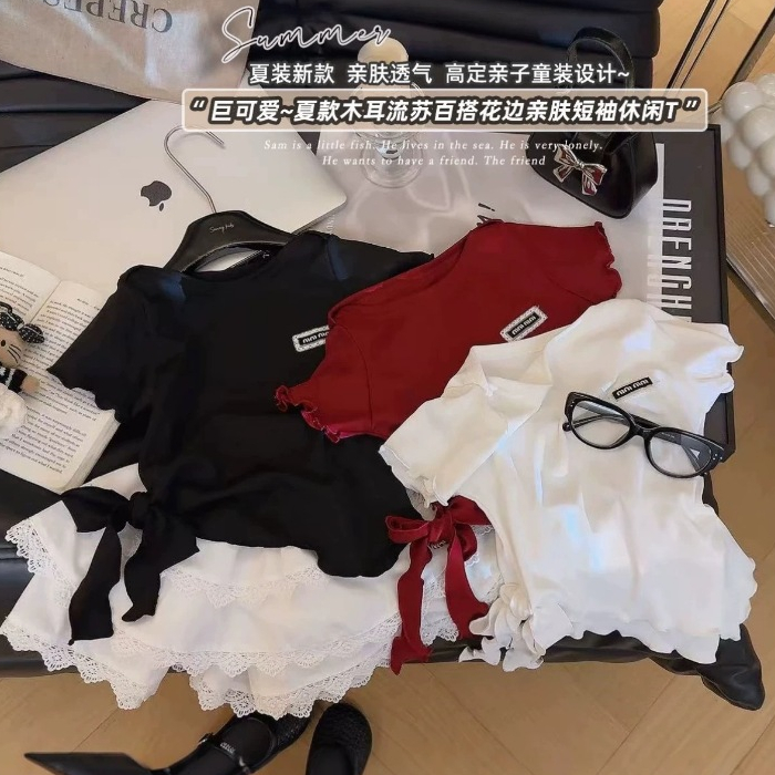 พร้อมส่ง เสื้อยืดผ้าร่องเด็กผู้หญิง สีพื้น เนื้อผ้าใส่สบาย