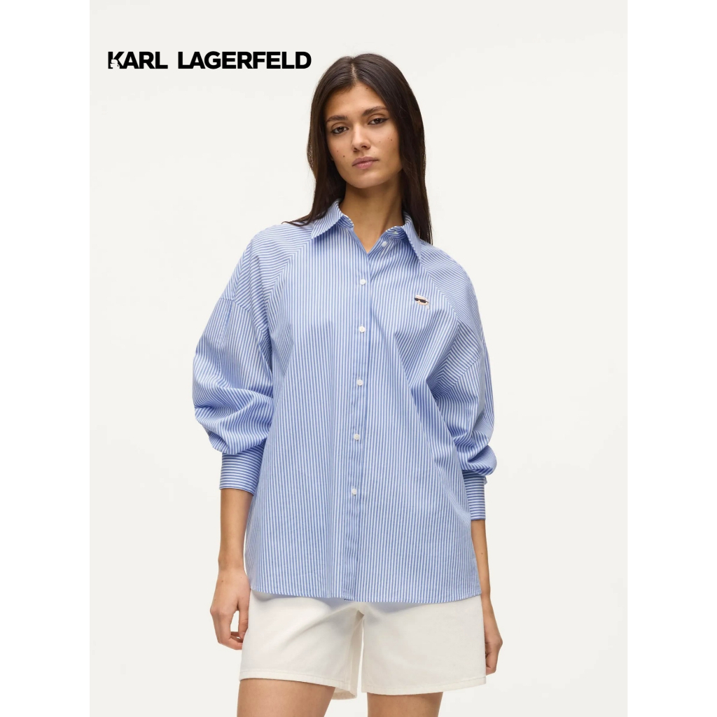 KARL LAGERFELD -  IKON STRIPE BLOUSE B2W11034