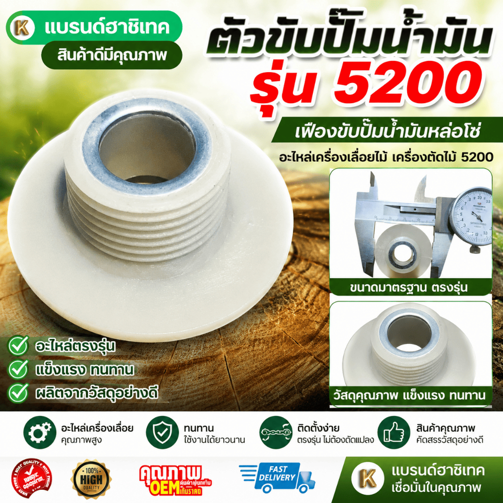 ตัวขับปั๊ม 5200 เฟืองขับปั๊มน้ำมันหล่อโซ่ อะไหล่เครื่องเลื่อยไม้ เครื่องตัดไม้ 5200