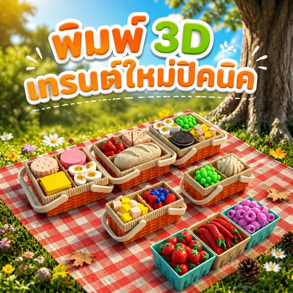 3D mini foodsเซ็ตอาหารจิ๋ว 3D กดได้ ตะกร้าผักผลไม้ ขนมอาหารจำลอง ของเล่นคลายเครียด งานพิมพ์ 3D สีสวย