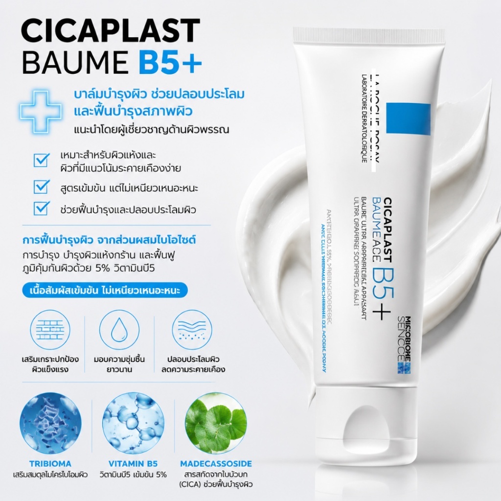 Cicaplast Baume B5+ ประโลมผิว สําหรับผิวแห้ง40ml / 100ml
