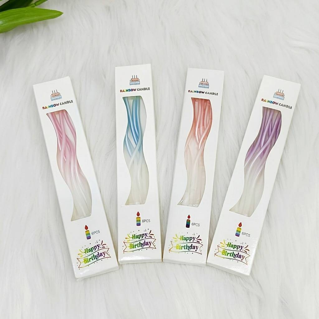 เทียนเกลียวสีมุก เทียนวันเกิดเกลียวสีมุก (พร้อมส่ง)