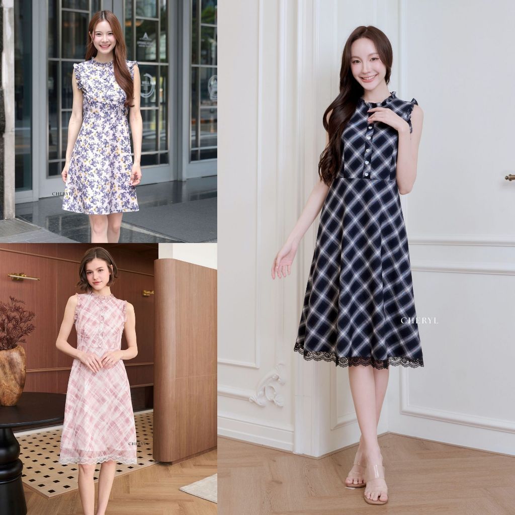 Cheryl brand - Emily Dress / ชุดเดรสสั้น แขนกุด