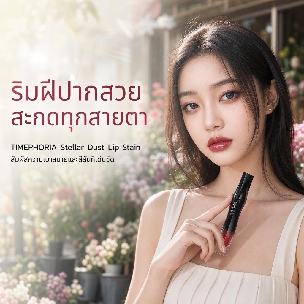 TIMEPHORIA Stellar Dust Lip Stain ลิปเนื้อลิควิด สีธรรมชาติ ติดทนถึงค่ำ กันเลอะ ใช้ได้ทุกวัน