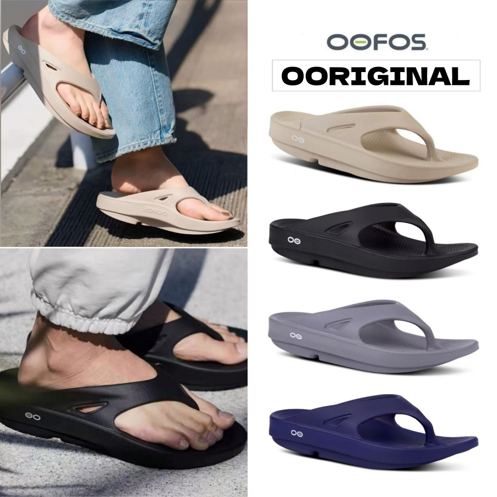 🎊ของแท้ 100%🎇OOFOS Ooriginal Unisex sandals รองเท้าเพื่อการฟื้นฟู - มีระบบรองเท้าเสริม Black/ Navy B