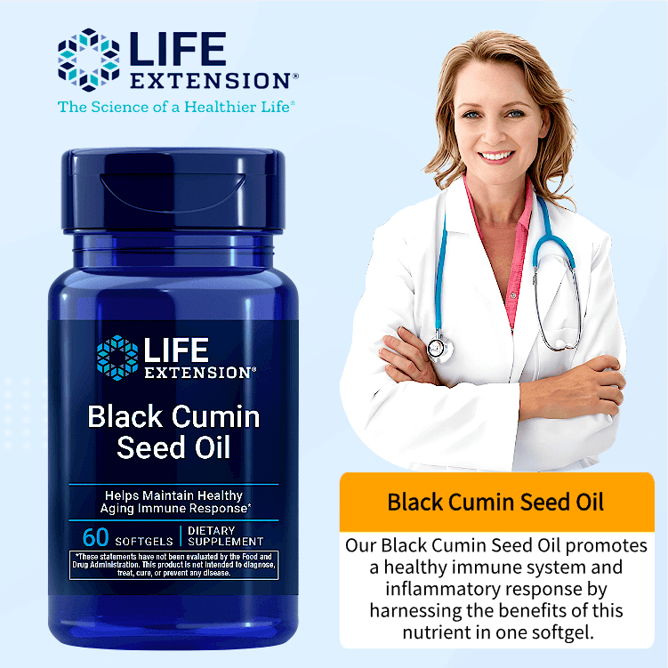 Life Extension Black Cumin Seed Oil 60 Softgels น้ำมันเมล็ดเทียนดำ