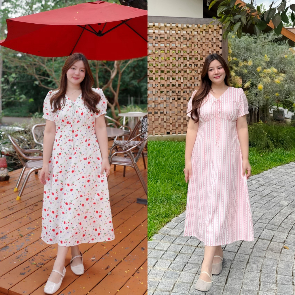 ( อกถึง 50") Dainty Muse Dress เดรสสาวอวบ ชุดสาวอวบ