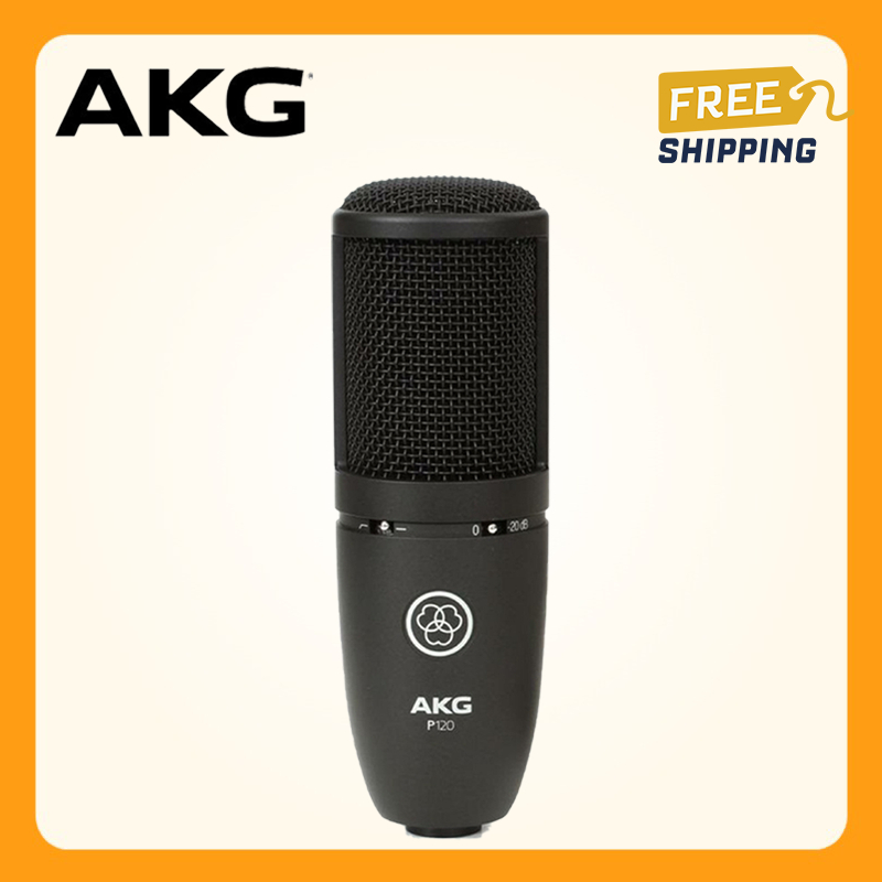 Akg P120 ไดอะแฟรมคอนเดนเซอร์ไมโครโฟนสําหรับเสียงที่ชัดเจนและเครื่องมือสตูดิโอหรือการบันทึกสดขั้วต่อ 