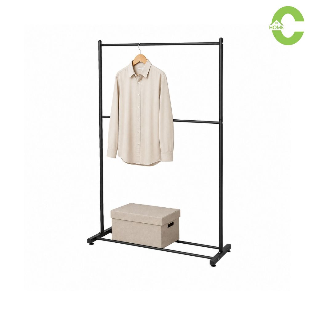 HOMEC ราวแขวนเสื้อผ้า ราวเหล็กแขวนผ้า clothes rack รับน้ำหนักได้ดี แขวนเสื้อผ้าได้เยอะ 2ขนาด 60 และ 120cm.