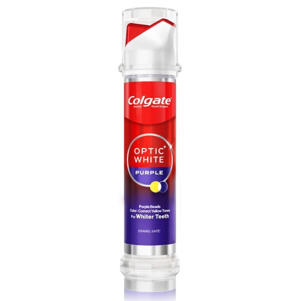 Colgate Toothpaste Pump Optic White Purple Beads 130g